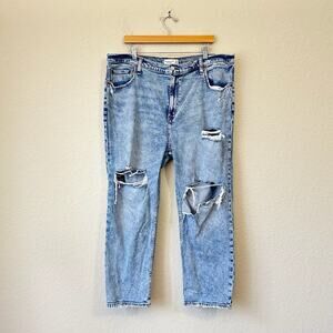 ABERCROMBIE & FITCH The Ankle Straight Jeans Blue Ultra High Rise